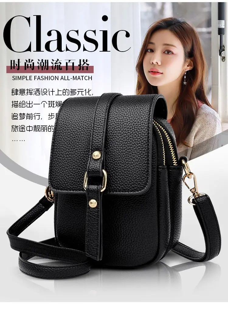 Women's Grey Crossbody Phone Bag with Multi-Flap Pocket — feature 4