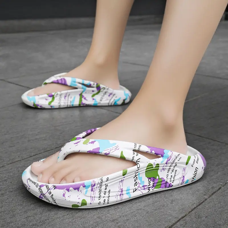 Cross-border Plus Size Butterfly Print Flip Flops - Image 2