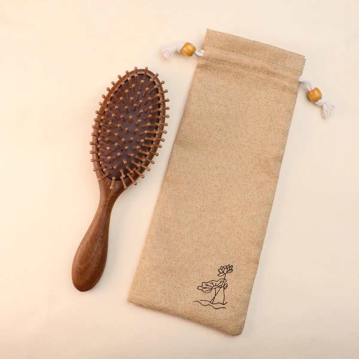 Sandalwood Air Cushion Comb for Smooth Hair & Scalp Massage