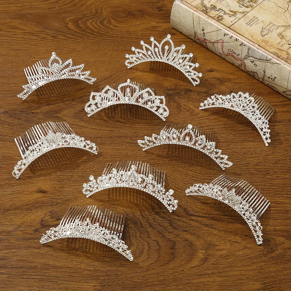 Bridal Crown Hair Accessory Silver Hairpin for Bun Hairstyle - Image 46