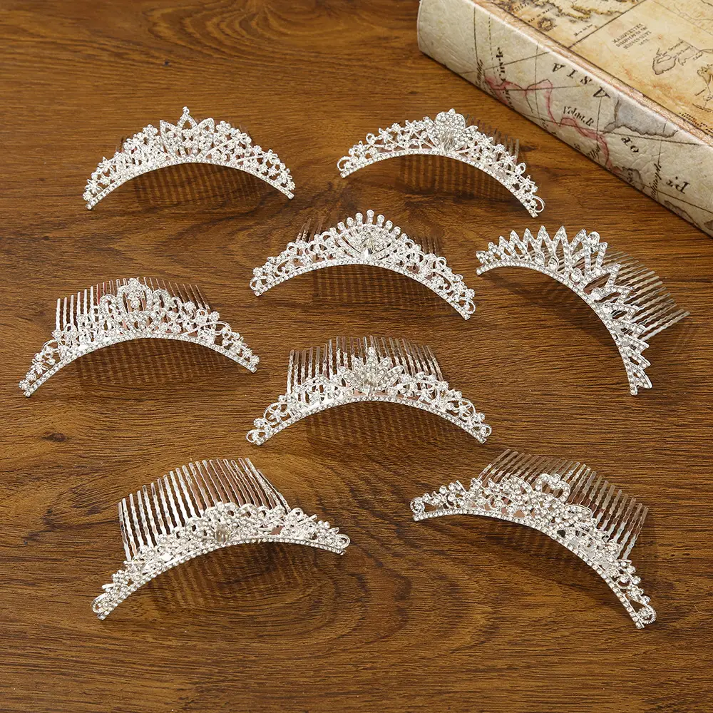 Bridal Crown Hair Accessory Silver Hairpin for Bun Hairstyle - Image 47