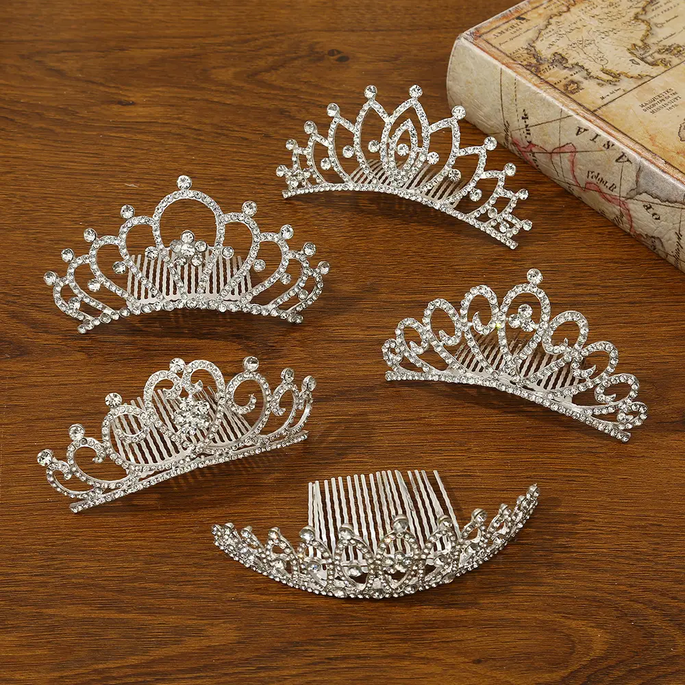 Bridal Crown Hair Accessory Silver Hairpin for Bun Hairstyle — feature 20