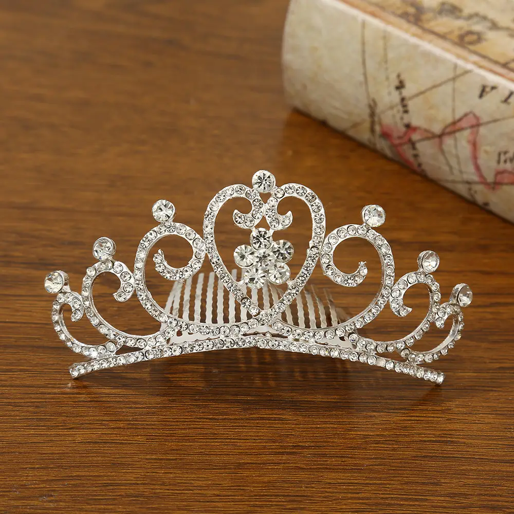Bridal Crown Hair Accessory Silver Hairpin for Bun Hairstyle — feature 23