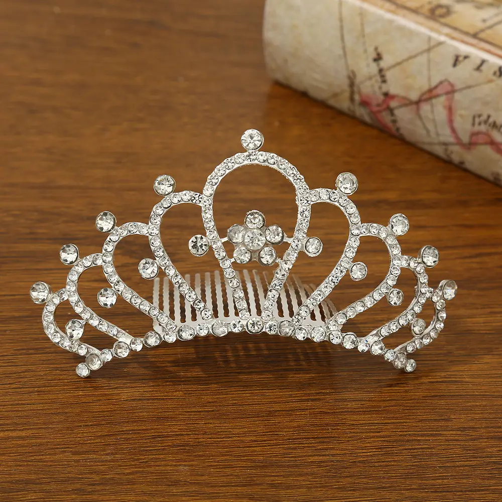 Bridal Crown Hair Accessory Silver Hairpin for Bun Hairstyle — feature 24
