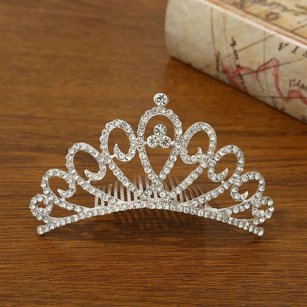 Bridal Crown Hair Accessory Silver Hairpin for Bun Hairstyle — feature 25
