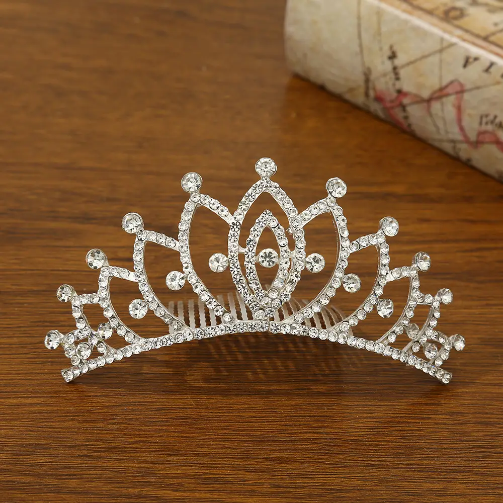 Bridal Crown Hair Accessory Silver Hairpin for Bun Hairstyle — feature 26