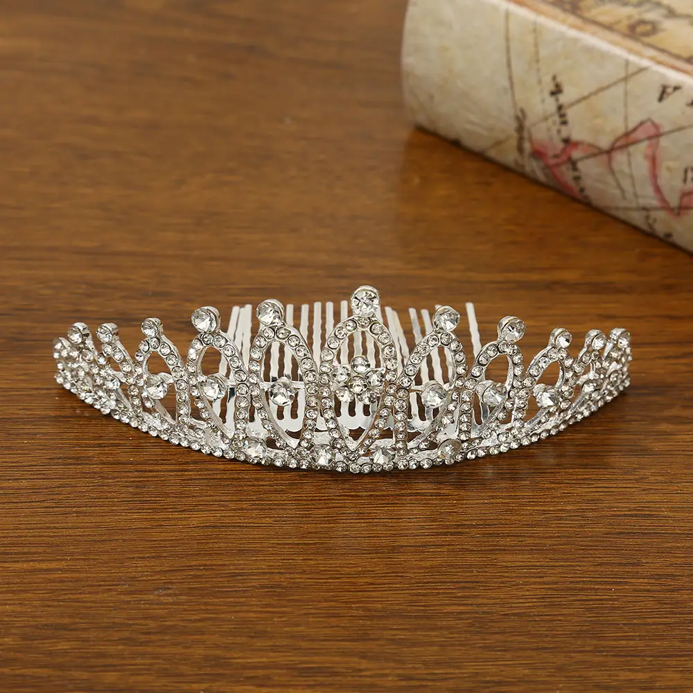 Bridal Crown Hair Accessory Silver Hairpin for Bun Hairstyle — feature 27