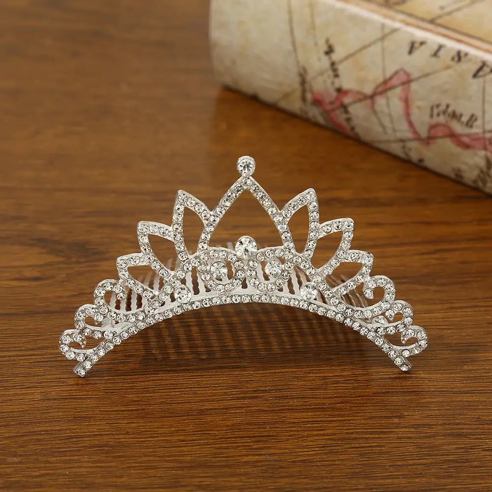 Bridal Crown Hair Accessory Silver Hairpin for Bun Hairstyle - Image 9