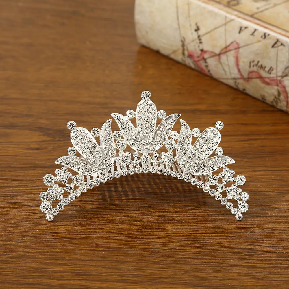 Bridal Crown Hair Accessory Silver Hairpin for Bun Hairstyle - Image 11