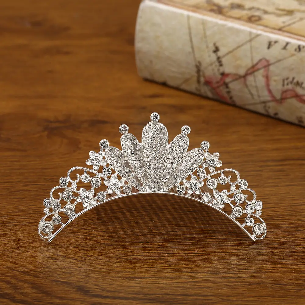 Bridal Crown Hair Accessory Silver Hairpin for Bun Hairstyle - Image 19