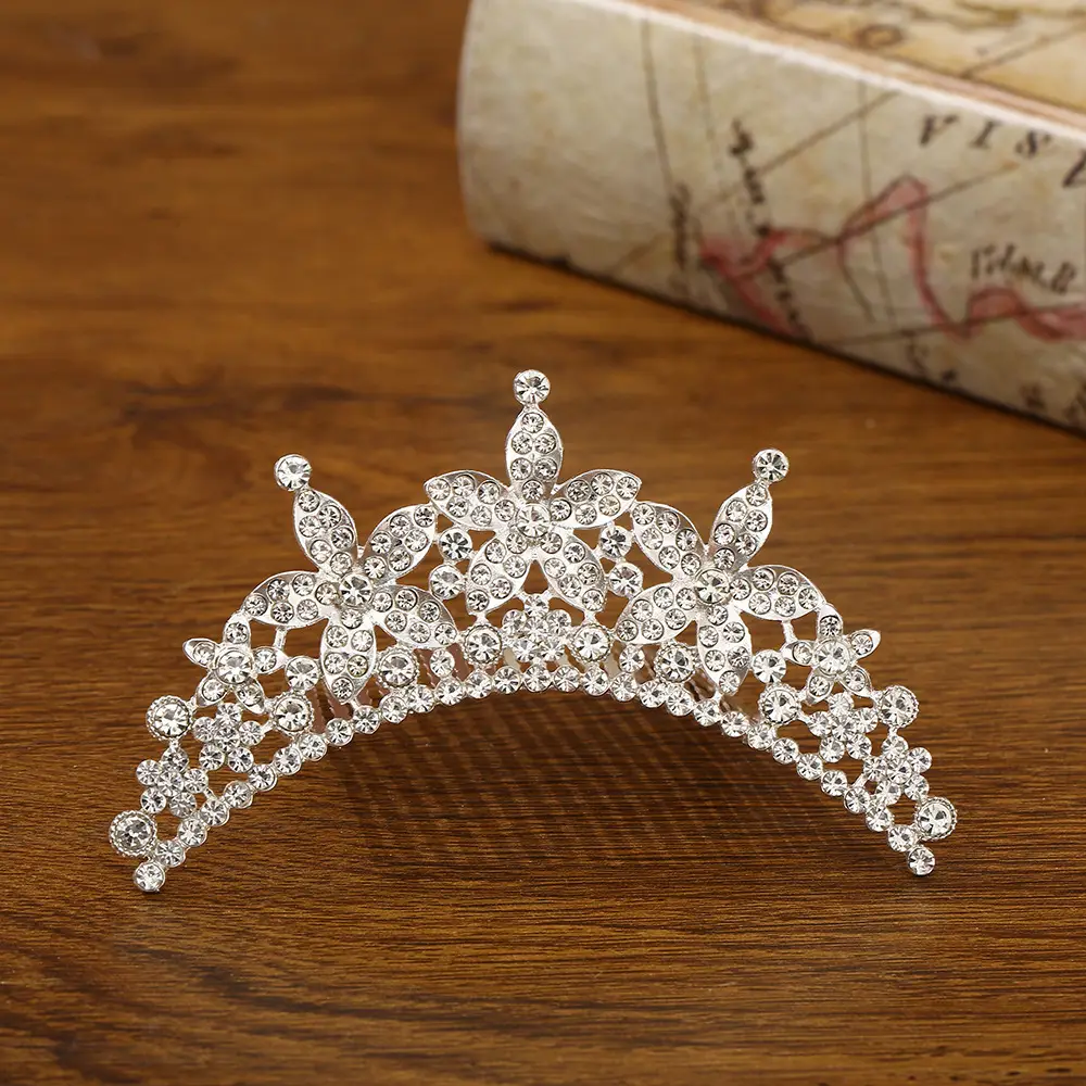 Bridal Crown Hair Accessory Silver Hairpin for Bun Hairstyle - Image 26