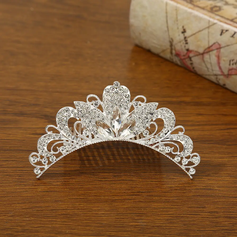 Bridal Crown Hair Accessory Silver Hairpin for Bun Hairstyle - Image 2