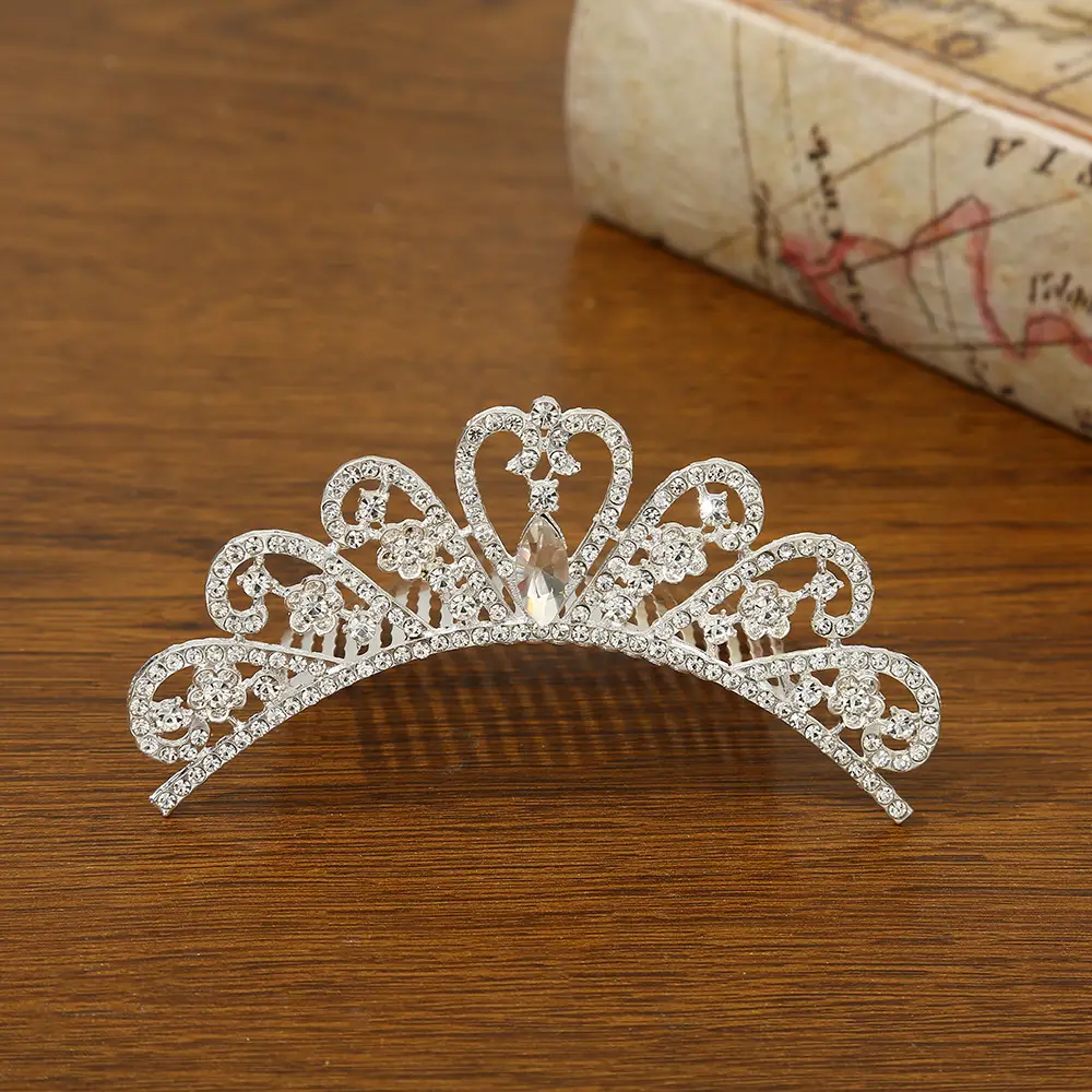 Bridal Crown Hair Accessory Silver Hairpin for Bun Hairstyle - Image 3