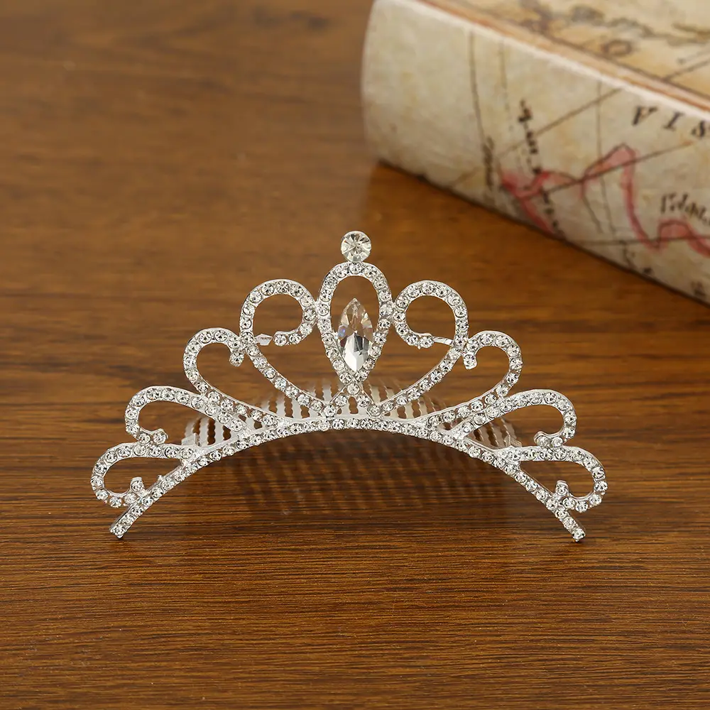 Bridal Crown Hair Accessory Silver Hairpin for Bun Hairstyle - Image 4