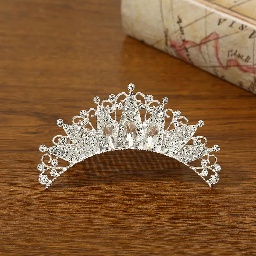 Bridal Crown Hair Accessory Silver Hairpin for Bun Hairstyle - Image 5