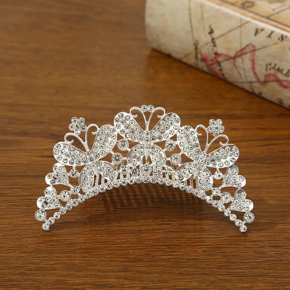 Bridal Crown Hair Accessory Silver Hairpin for Bun Hairstyle - Image 8