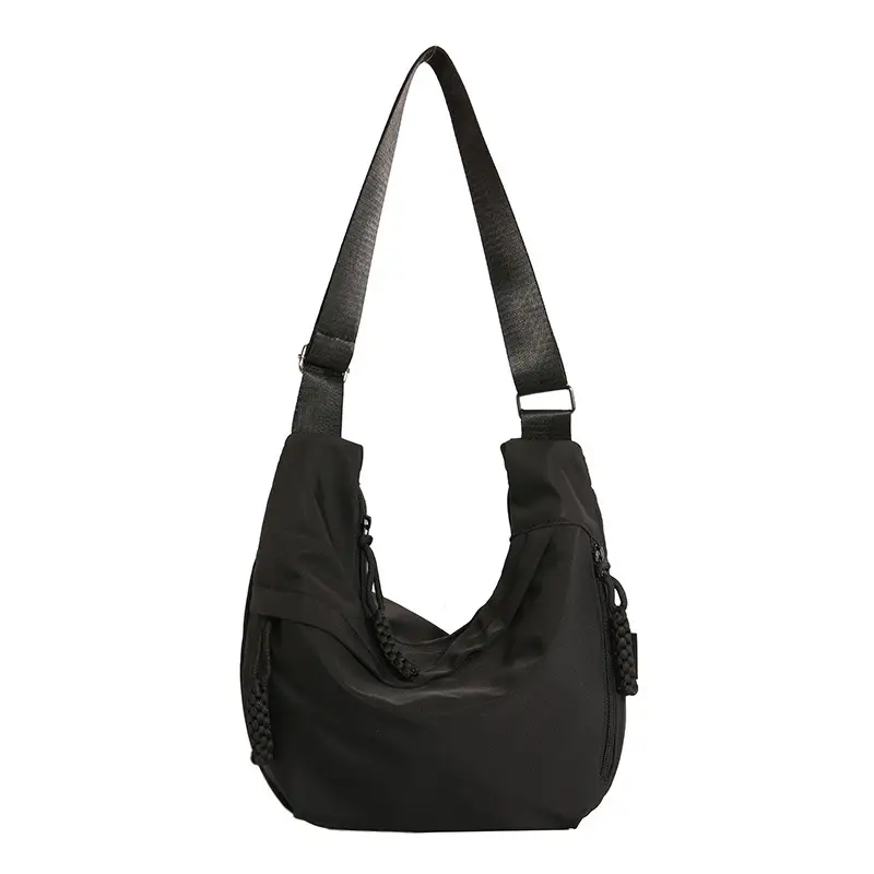 Women's White Korean Style Shoulder Bag with Zip Closure