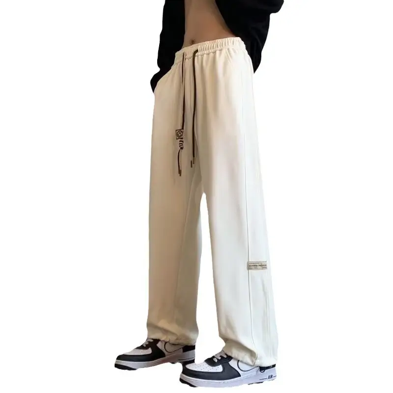 Men Fleece Lined Wide Leg Pants Black Plus Size 2023 - Image 11