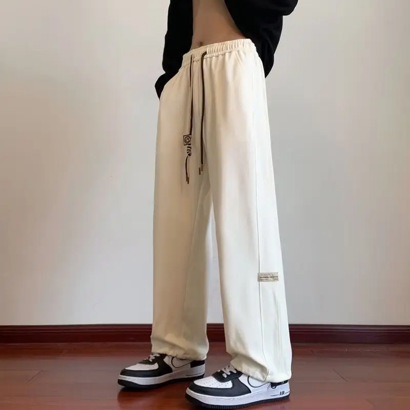 Men Fleece Lined Wide Leg Pants Black Plus Size 2023 — feature 13