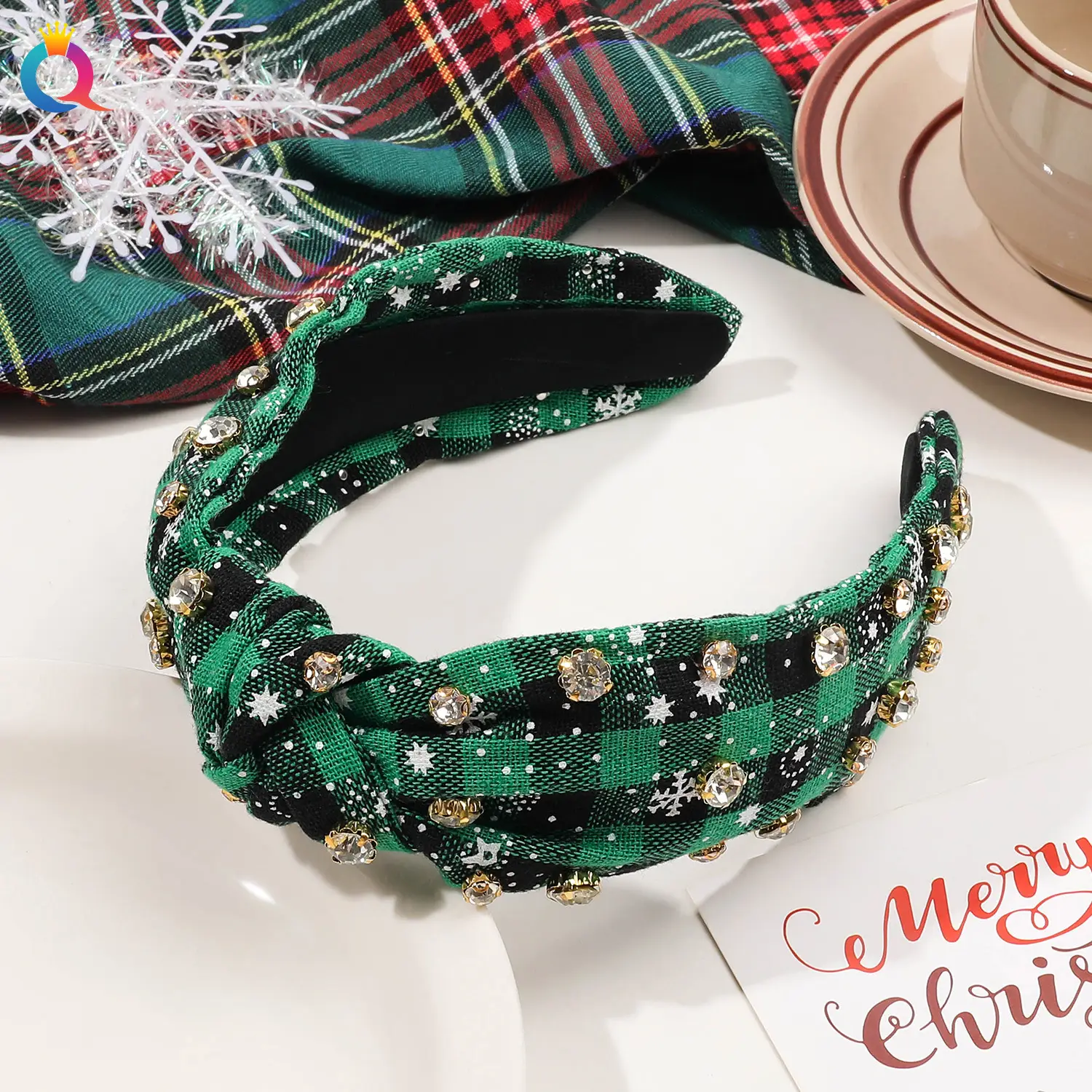 Christmas Headband Set with Diamond Embellishments for Girls - Image 2