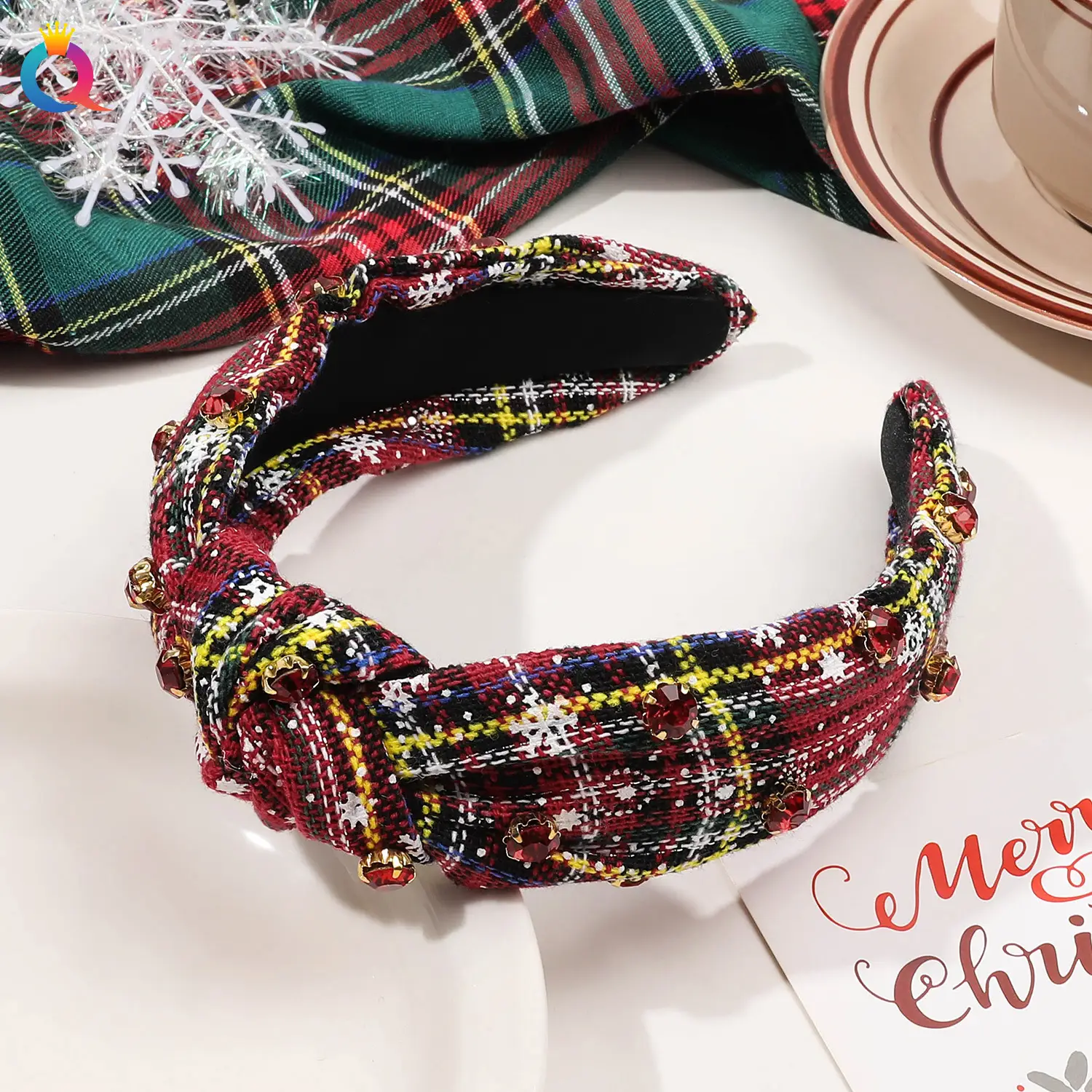 Christmas Headband Set with Diamond Embellishments for Girls - Image 3