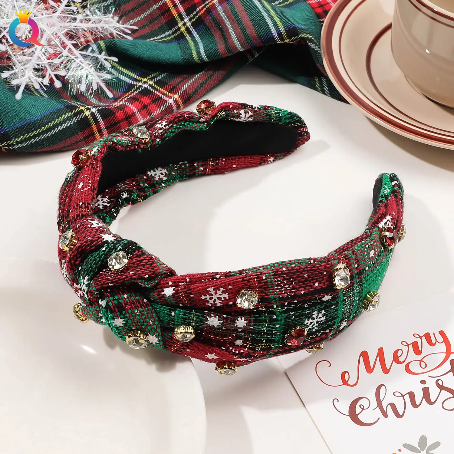 Christmas Headband Set with Diamond Embellishments for Girls - Image 4