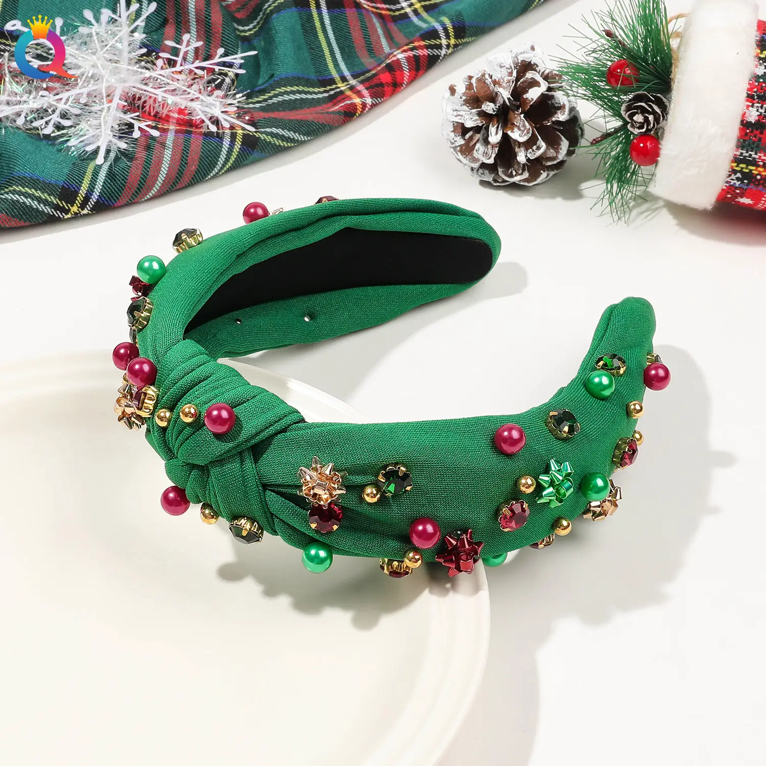 Christmas Headband Set with Diamond Embellishments for Girls - Image 5