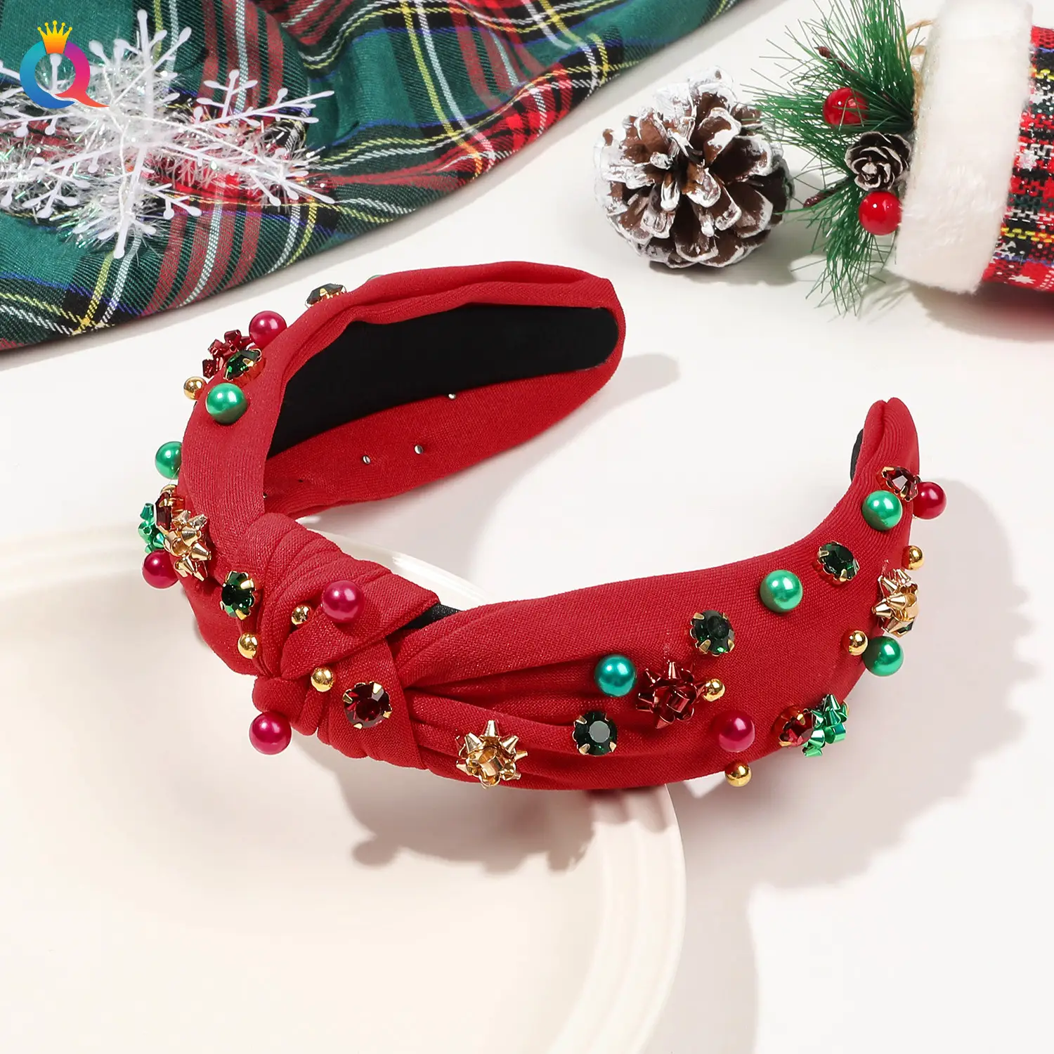 Christmas Headband Set with Diamond Embellishments for Girls - Image 6