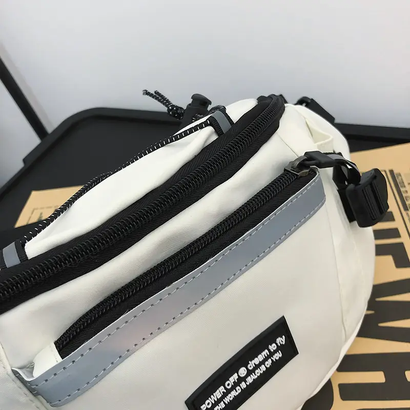 Men's Green Nylon Waist Crossbody Bag with Logo Print - Image 6