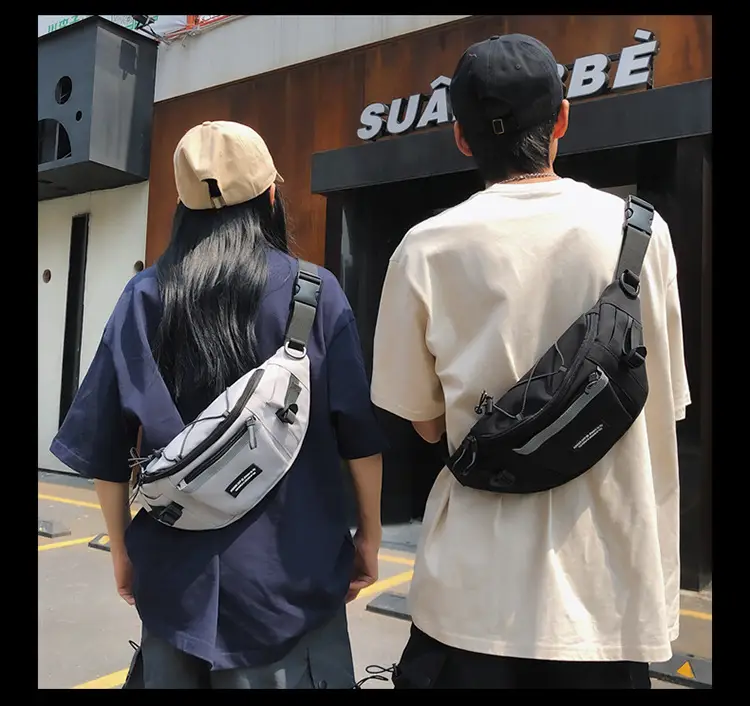 Men's Green Nylon Waist Crossbody Bag with Logo Print — feature 18