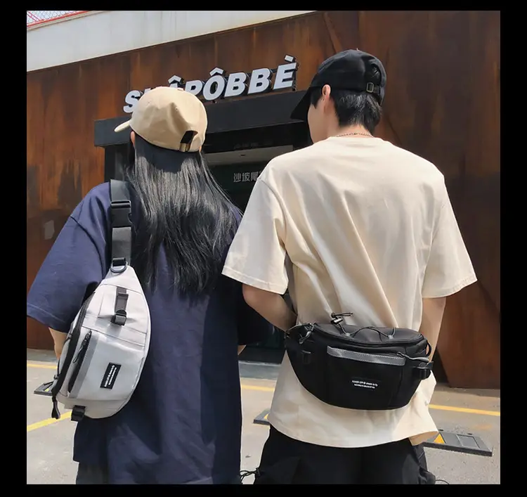 Men's Green Nylon Waist Crossbody Bag with Logo Print — feature 19