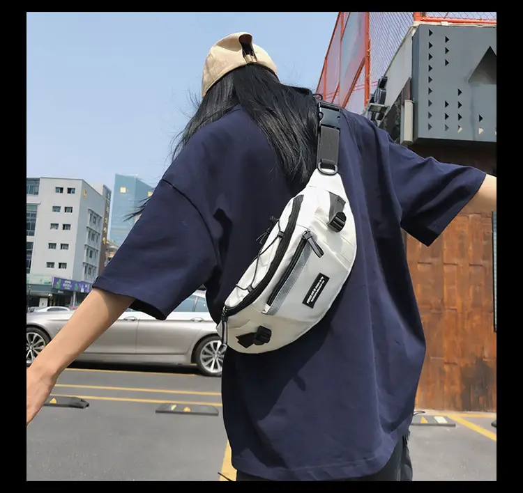 Men's Green Nylon Waist Crossbody Bag with Logo Print — feature 22