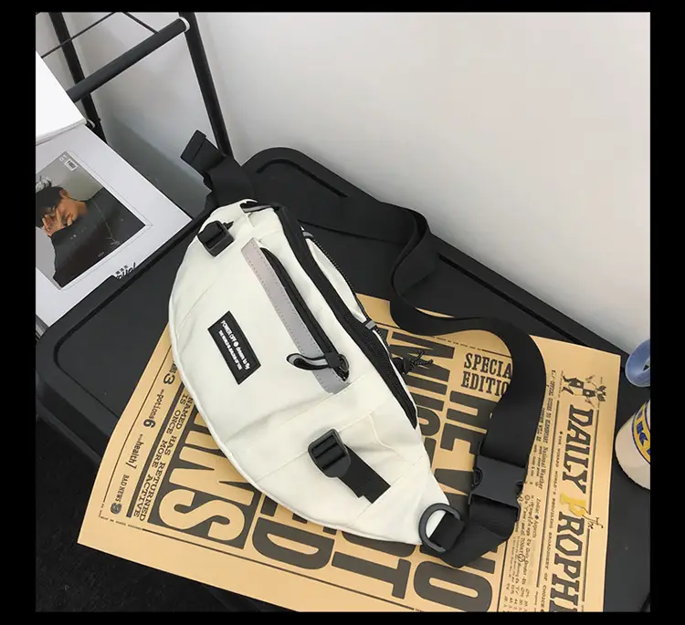 Men's Green Nylon Waist Crossbody Bag with Logo Print — feature 29