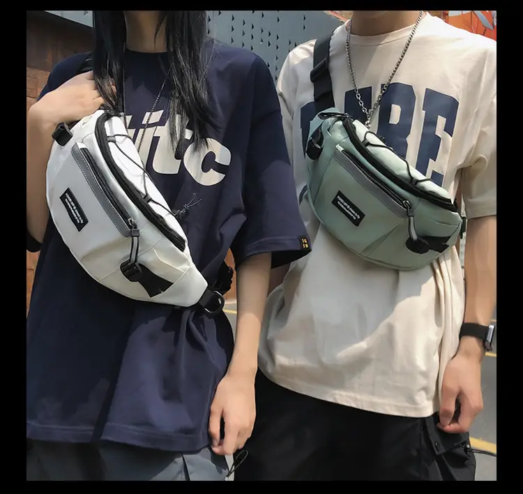 Men's Green Nylon Waist Crossbody Bag with Logo Print — feature 7