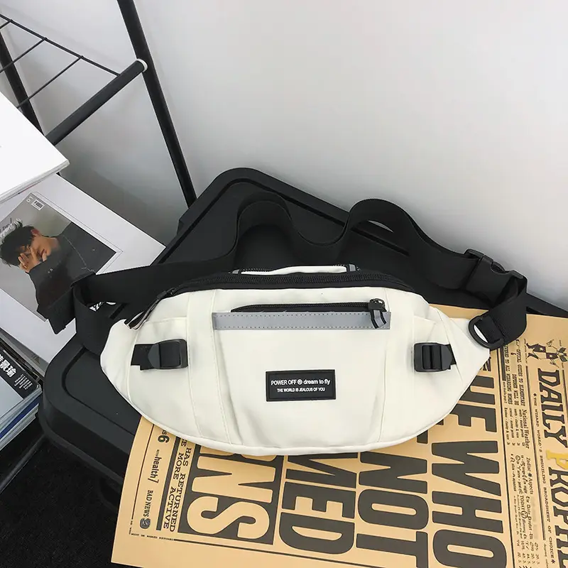 Men's Green Nylon Waist Crossbody Bag with Logo Print - Image 3
