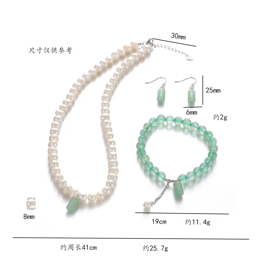 Natural Green Pearl Earrings for Women S925 Silver - Image 6