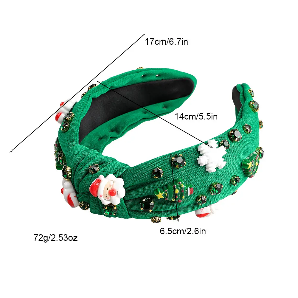 Green Knotted Skull Top Hairpin Headband with Flowers - Image 9