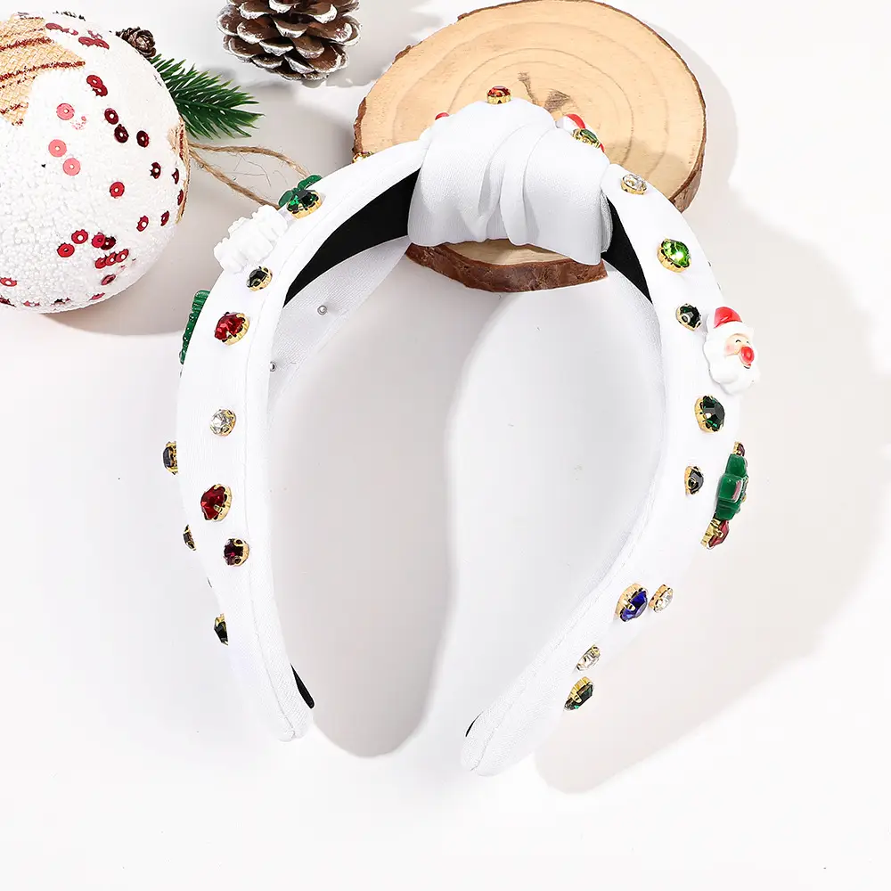 Green Knotted Skull Top Hairpin Headband with Flowers — feature 12