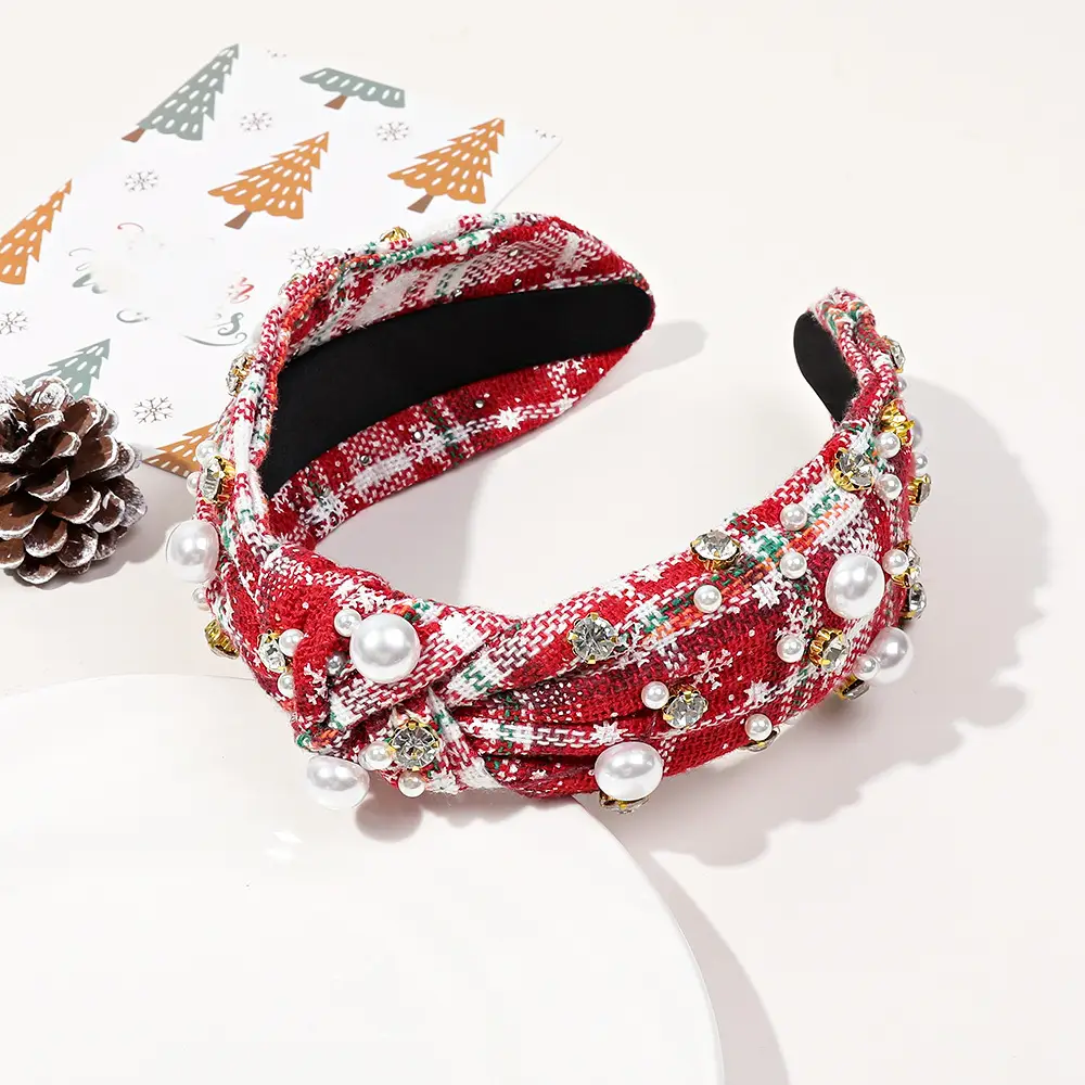 Green Knotted Skull Top Hairpin Headband with Flowers — feature 16