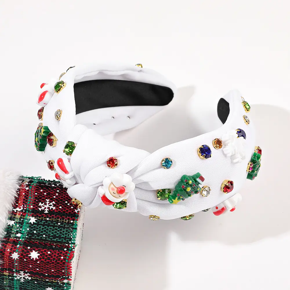 Green Knotted Skull Top Hairpin Headband with Flowers — feature 18