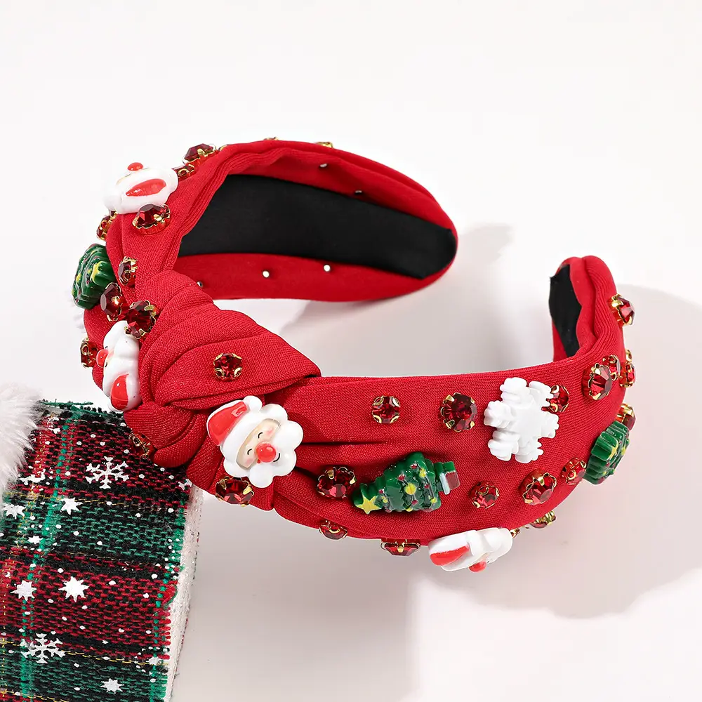 Green Knotted Skull Top Hairpin Headband with Flowers — feature 20