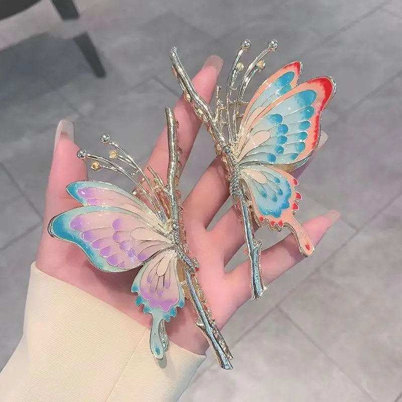 Chinese Butterfly Hairpin with Shark Design - Image 4