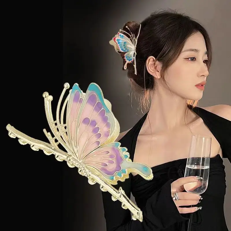 Chinese Butterfly Hairpin with Shark Design - Image 6