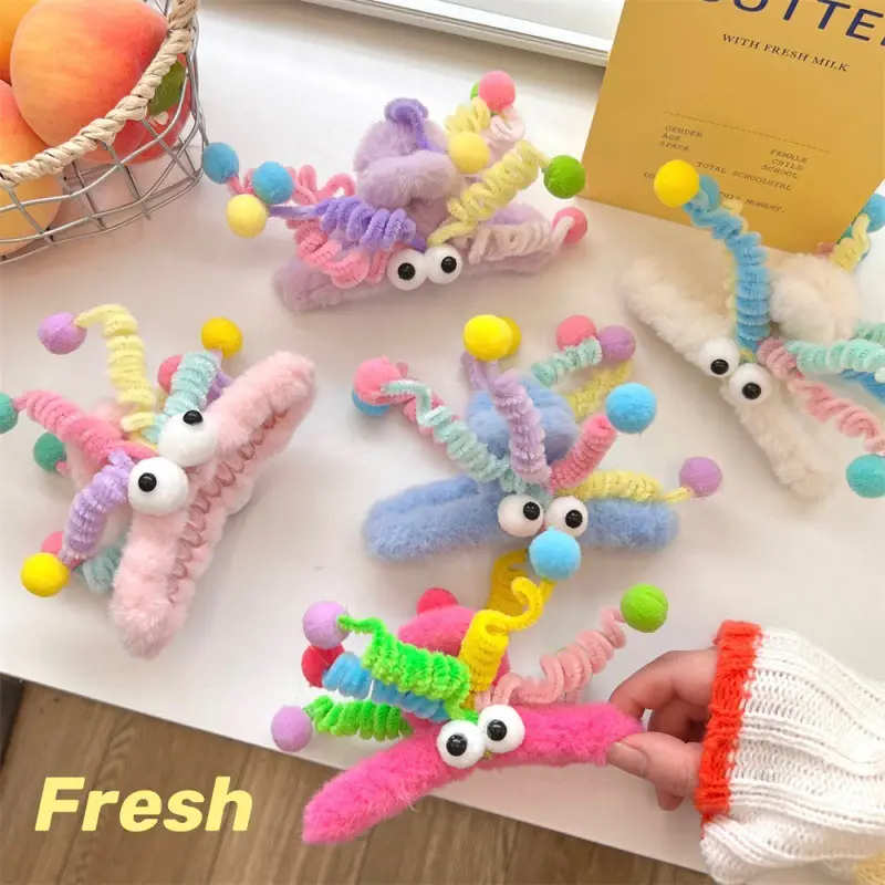 Plush Rainbow Twist Stick Hair Clip for Girls - Image 20