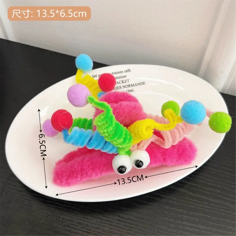 Plush Rainbow Twist Stick Hair Clip for Girls - Image 2