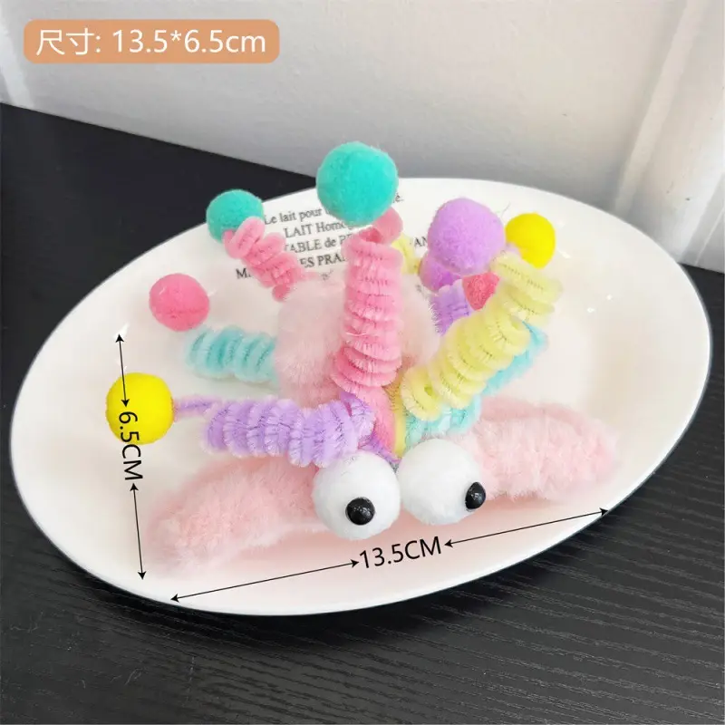 Plush Rainbow Twist Stick Hair Clip for Girls - Image 3