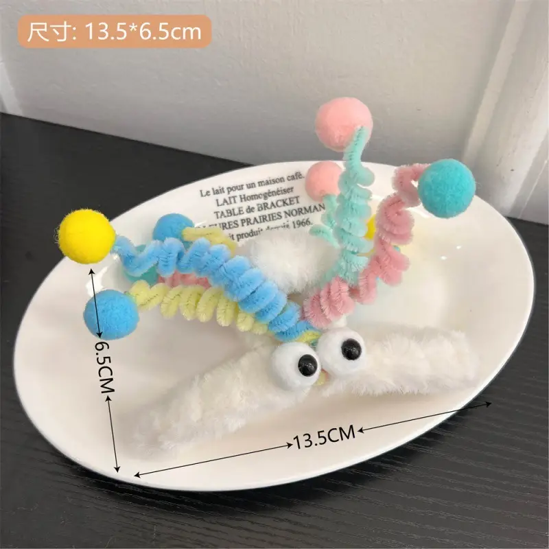 Plush Rainbow Twist Stick Hair Clip for Girls - Image 4