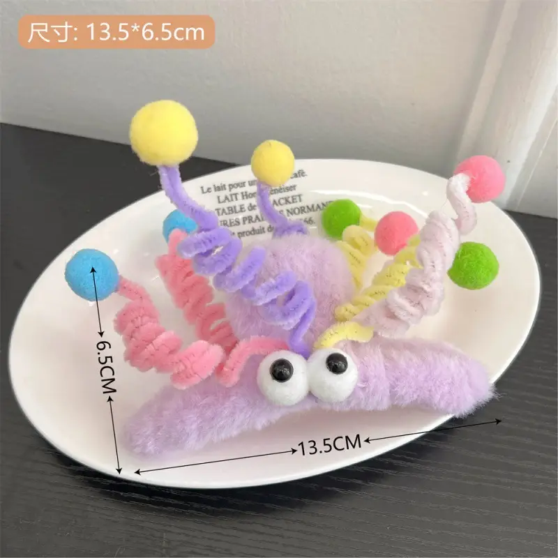 Plush Rainbow Twist Stick Hair Clip for Girls - Image 5