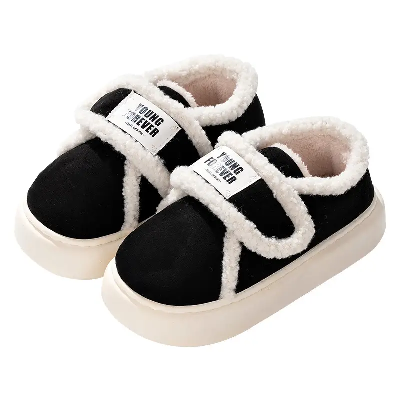 European-Style Retro Cotton Shoes for Women, Suitable for Outdoor Wear, Fully Enclosed Heel, Autumn and Winter Indoor Warm Home Slippers, Fleece-Lined, Non-Slip Maternity Shoes, Cross-Border - Image 7