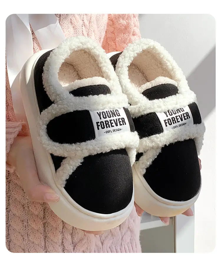 European-Style Retro Cotton Shoes for Women, Suitable for Outdoor Wear, Fully Enclosed Heel, Autumn and Winter Indoor Warm Home Slippers, Fleece-Lined, Non-Slip Maternity Shoes, Cross-Border — feature 10